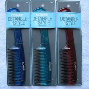 Plastic Curved Wide Spaced Teeth Detangling Super Comb Conair Detangle & Style